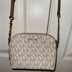 Michael Kors Beige and Brown Crossbody Bag
